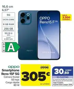 Carrefour Oppo - smartphone reno 15f 5g oferta