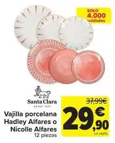 Carrefour Santa clara - vajilla porcelana hadley alfares o nicolle alfares oferta
