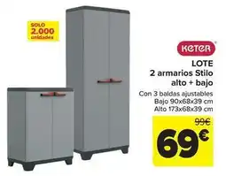 Carrefour Keter - lote 2 armarios stilo alto + bajo oferta