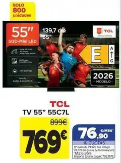 Carrefour Tcl - tv 55'' 55c7l oferta