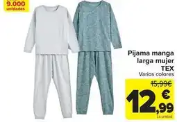 Carrefour Tex - pijama manga larga mujer oferta