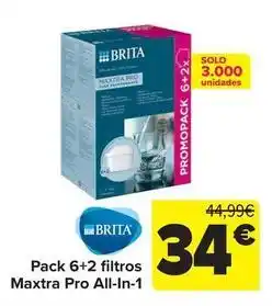 Carrefour Brita - pack 6+2 filtros maxtra pro all-in-1 oferta
