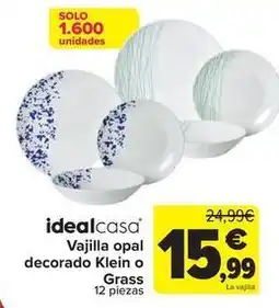 Carrefour Idealcasa - vajilla opal decorado klein o grass oferta
