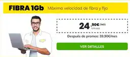 MÁSmóvil Fibra 1gb maxima velocidad de fibra y fijo oferta