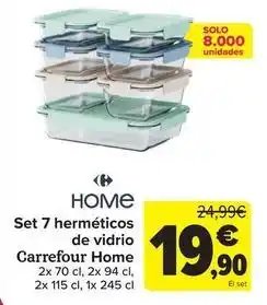 Carrefour Carrefour home - set 7 herméticos de vidrio oferta