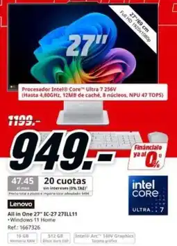 MediaMarkt Intel - lenovo all in one 27 i-c2727tl11 oferta