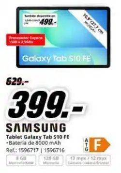 MediaMarkt Samsung - tablet galaxy tab s10 fe oferta