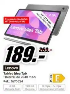 MediaMarkt Lenovo - tablet idea tab oferta