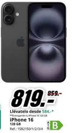 MediaMarkt Iphone 16 oferta