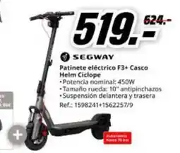 MediaMarkt Segway - patinette eléctrico f3+ casco helm ciclope oferta