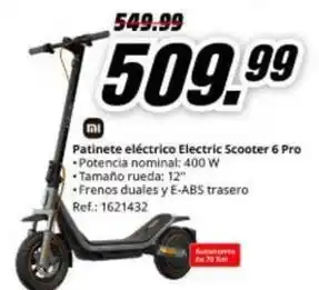 MediaMarkt Xiaomi - patinete eléctrico electric scooter 6 pro oferta