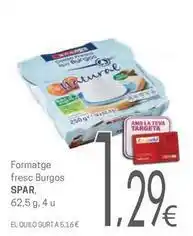 Valvi Supermercats Spar - formatge fresc burgos oferta
