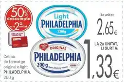 Valvi Supermercats Philadelphia - crema de formatge original o light oferta