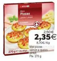 Supermercados Aquí Spar - mini pizzas xamón e queixo oferta