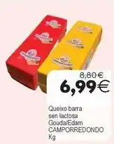 Supermercados Aquí Queixo barra sen lactosa gouda/edam oferta