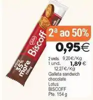 Supermercados Aquí Galleta sandwich chocolate lotus oferta