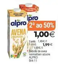 Supermercados Aquí Alpro - bebida de avea normal/sen azucre oferta