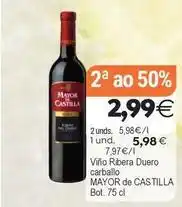Supermercados Aquí Mayor de castilla - viño ribera duero carballo oferta