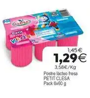 Supermercados Aquí Clesa - postre lacteo fresa oferta