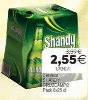 Supermercados Aquí Cruzcampo - cervexa u/ shandy oferta