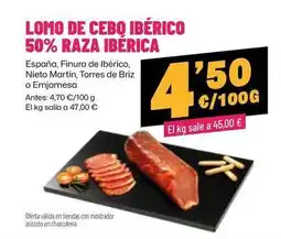 AhorraMas Finura - lomo de cebo ibérico 50% raza ibérica oferta
