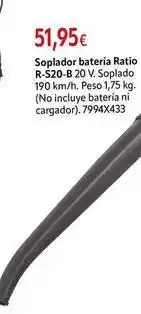 Cadena88 Ratio - soplador batería r-s20-b 20 v oferta