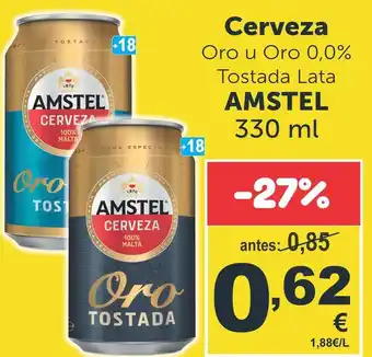 Amstel - cerveza oro u oro 0,0% tostada lata