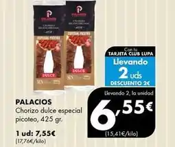 Supermercados Lupa Palacios - chorizo dulce especial picoteo oferta
