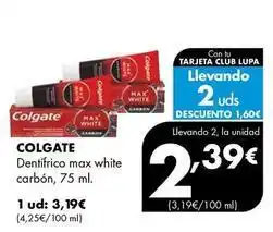 Supermercados Lupa Colgate - dentifrico max white carbón oferta