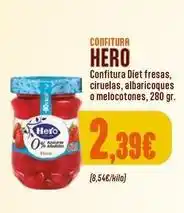 Supermercados Lupa Hero - confitura diet fresas, ciruelas, albaricoques o melocotones oferta