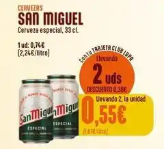 Supermercados Lupa San miguel - cerveza especial oferta