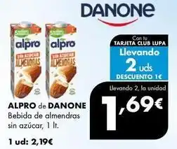 Supermercados Lupa Alpro/danone - bebida de almendras sin azucar oferta