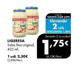 Supermercados Lupa Ligeresa - salsa fina original oferta