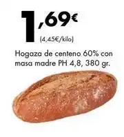 Supermercados Lupa Hogaza de centeno 60% con masa madre ph 4,8 oferta