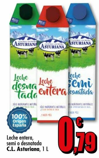 Unide Supermercados Leche entera, semi o desnatada c.l.asturiana oferta