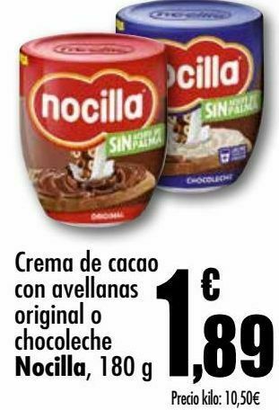 Unide Supermercados Crema de cacao con avellanas original o chocoleche nocilla oferta