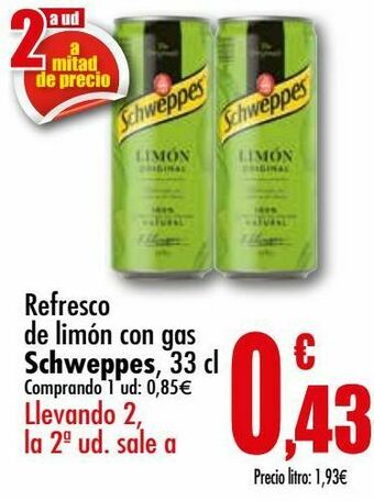 Unide Supermercados Refresco de limón con gas schweppes oferta