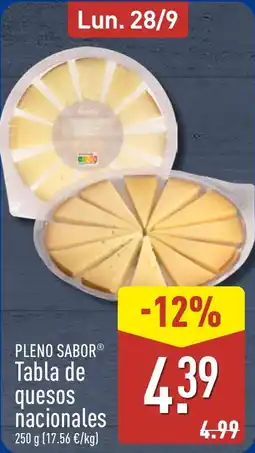 ALDI Pleno Sabor tabla de quesos nacionales oferta