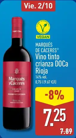 ALDI Marqués de Cáceres Vino tinto crianza DOCa Rioja oferta