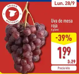 ALDI Uva de mesa roja oferta