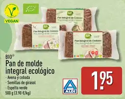 ALDI Bio pan de molde integral ecológico oferta