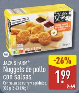 ALDI Jack's Farm nuggets de pollo con salsas oferta