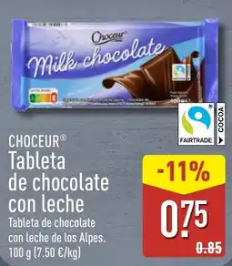 ALDI Choceur tableta de chocolate con leche oferta