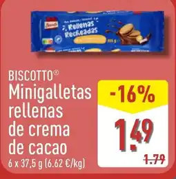 ALDI Biscotto minigalletas rellenas de crema de cacao oferta
