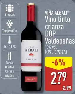 ALDI Viña Albali vino tinto crianza oferta