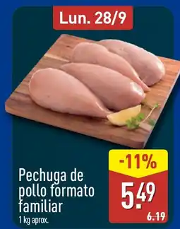ALDI Pechuga de pollo formato familiar oferta