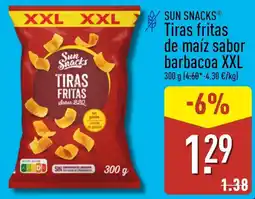 ALDI Sun Snacks tiras fritas de maíz sabor barbacoa xxl oferta