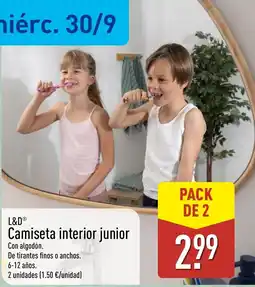 ALDI L&D camiseta interior junior oferta
