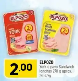 Coviran elpozo york o pavo sandwich oferta