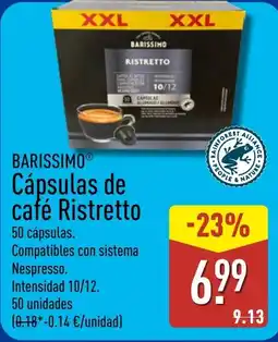 ALDI Barissimo cápsulas de café ristretto oferta